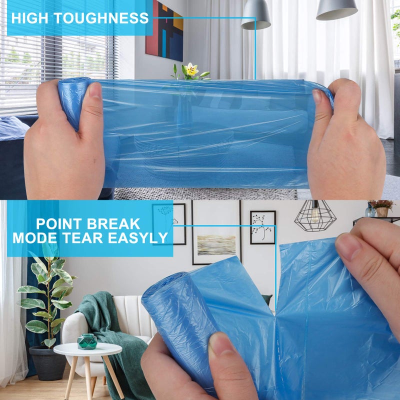 ONEGOL 100 Count Small Trash Bags - 4 Gallon Trash Bag, Garbage Bags for Office Bedroom Bathroom Trash Bags, for Trash Can Liners, Colored, 5 Rolls - Image 3